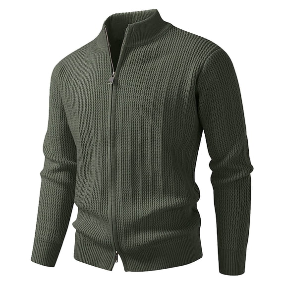 Mens Cardigan Sweater Sevevn Mens Zip Up Cardigan Sweater Slim Fit Casual Double Zipper Sweaters Knit Stand Collar Cardigans