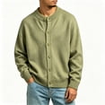 thumbnail image 1 of Mens Cardigan Sweaters Crew Neck Button Front Soft Knit Pullover Drop Shoulder Long Sleeve Loose Fit Casual Outerwear Tops, 1 of 6