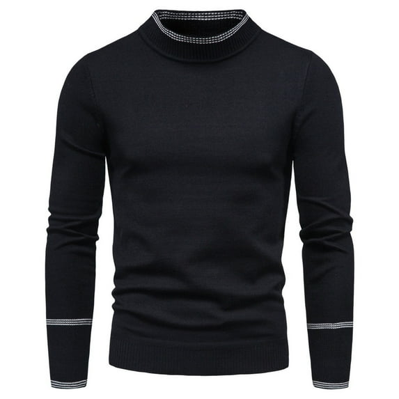 Mens Cardigan Sweaters Ribbed Wool Color Block Shirts Breathable Outerwear Men's Fashion with Buttons, Black, Size L