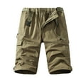 thumbnail image 1 of Mens Cargo Bermuda Shorts Plus Size Baggy Elastic Waist Multi-Pocket Athletic Shorts Hiking Workout Yellow M, 1 of 4