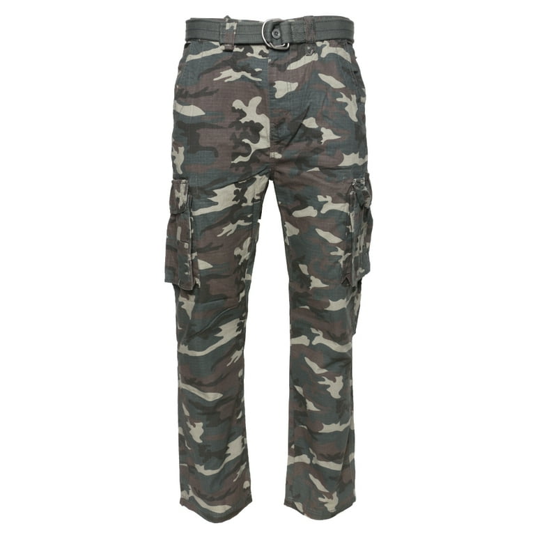 Mens Cargo Camo Pants Multi Pocket Lightweight Army Regular Fit Camo Green 40x32 Walmart