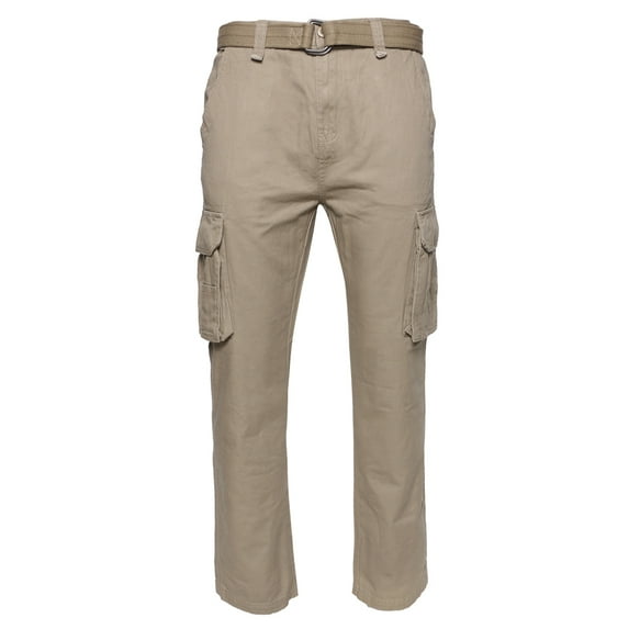 Mens Cargo Camo Pants Multi Pocket Lightweight Army Regular Fit Khaki 34x30