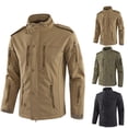 thumbnail image 1 of Mens Cargo Jackets Plus Size Waterproof Long Sleeve Windbreaker with Pockets Sportswear Bomber Jackets Windbreaker Gifts for Men Green 3XL, 1 of 5