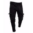 thumbnail image 1 of Mens Cargo Jeans Slim Outdoor Work Trousers 2024 Fall Multi-pocket Denim Pants Zip Side Black Cowboy Pants Street Joggers, 1 of 6
