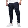 thumbnail image 1 of Mens Cargo Jogger Pants Elastic Waist Drawstring Slim Fit with Zipper Pockets Cotton Pants for Men, 1 of 5