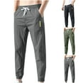thumbnail image 1 of Mens Cargo Jogger Pants Elastic Waist Drawstring Utility Sweatpants Casual Gym Golf Pants Gray S, 1 of 6