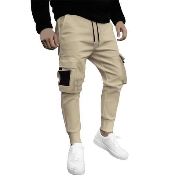 Mens Cargo Joggers Pants Stretch Elastic Waist Drawstring Tapered Sweatpants Workout Hiking Athletic Pants Multi Pockets
