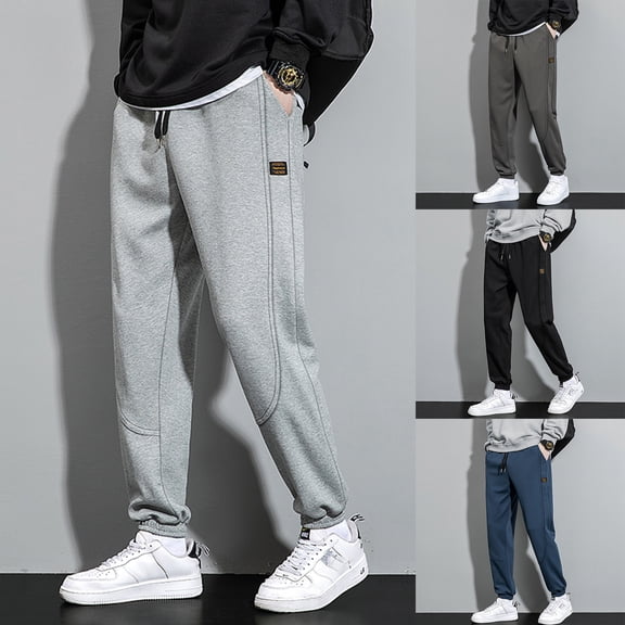 Mens Cargo Joggers Soft Fleece Mens Sweatpants With Pockets And Drawcord Waistband For Hiking Workout GY1 XXL