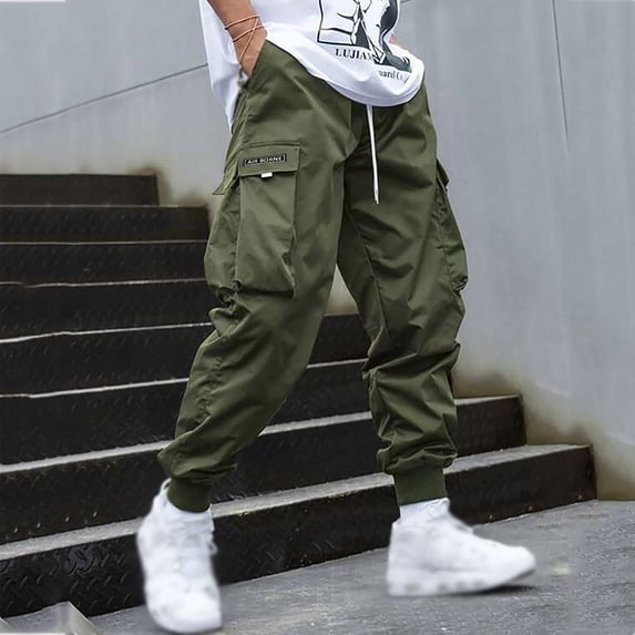 Mens Cargo Pants Baggy Sweatpants Joggers with Pocket Climbing Pants Mens Trousers