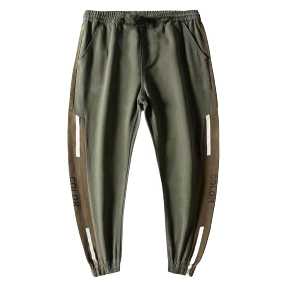 Mens Cargo Pants Big and Tall Casual Joggers Utility Workwear Style Elastic Straight Leg Lightweight Workout Pants Green M