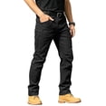 thumbnail image 1 of Mens Cargo Pants Button Elastic Waist Ripstop Water-Resistant Stretch Hiking Work Pants with Multi Pockets, 1 of 4
