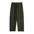 thumbnail image 1 of Mens Cargo Pants Casual Baggy Drawstring Loose Fit Outdoor Athletic Gym Sweatpants with Multi Pockets (M, Army Green), 1 of 6