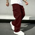thumbnail image 1 of Mens Cargo Pants Casual Wide Leg Elastic Waist Joggers Cozy Soft Lightweight Sweatpants With Mult Pockets, 1 of 5