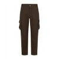 ZQUUVOU Mens Cargo Pants Cotton Pants Sweatpants Trousers Mens Long Pants Coffee