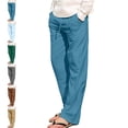 thumbnail image 1 of Mens Cargo Pants Fashion Summer Solid Casual Elastic Waist With Pocket Pants Pantalones Para Hombre Sky Blue M, 1 of 6
