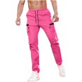 thumbnail image 1 of Mens Cargo Pants Lightweight Baggy Drawstring Athletic Joggers Breathable Quick Dry Outdoor Hiking Pants Zipper Pockets, 1 of 7