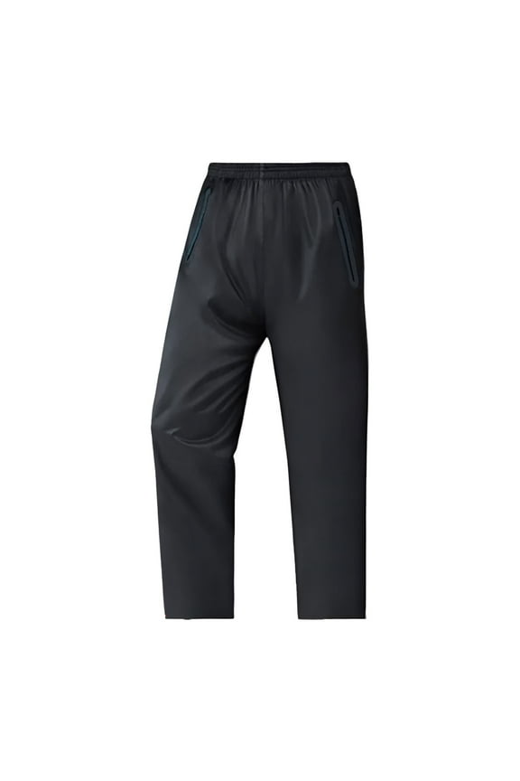 Mens Cargo Pants Rain Breathable Lightweight Hiking Outdoor Waterproof Work Functional Thin Double Layer Trousers Black XXXL