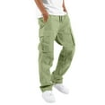 thumbnail image 1 of Mens Cargo Pants Relaxed Fit Plus Size Cargo Pants For Men Solid Casual Multiple Pockets Outdoor Straight Type Fitness Pants Cargo Pants Trousers, 1 of 1