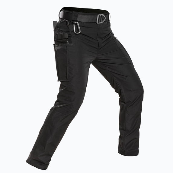 Mens Cargo Pants Ripstop Durable Water Resistant Breathable Work Hiking Pants with Muti Tool Pockets Big and Tall Size S-3XL Black