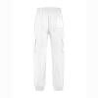 Mens Cargo Pants Solid Casual With Pockets Elastic Waist Sport Long Pants Trousers White