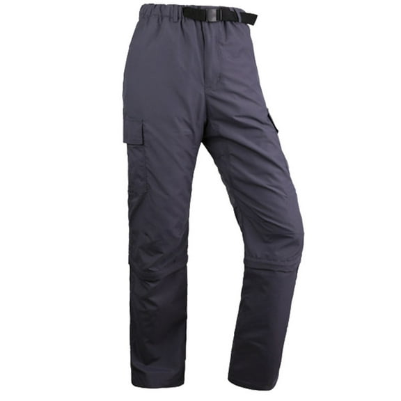 Mens Cargo Pants Stretch Quick Dry Convertible Pants Detachable Legs Outdoor Hiking Lightweight Stretch Workout Grey XXXL