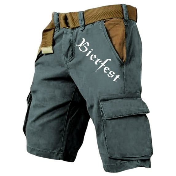 Mens Cargo Pants Summer Loose Multiple Pocket Shorts Casual Comfortable Breathable Sports Shorts Light Blue XL