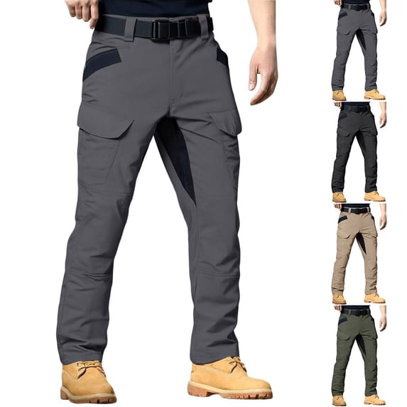 Mens Cargo Pants Tactical Ripstop Combat Trousers Lightweight Outdoor Work Hiking Pants Gray 2XL