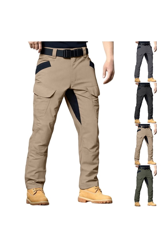 Mens Cargo Pants Tactical Ripstop Combat Trousers Lightweight Outdoor Work Hiking Pants Khaki XL