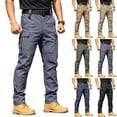 thumbnail image 1 of Mens Cargo Pants Water Resistant Relaxed Fit Hiking Work Pants 8 Pockets Ripstop Flex Baggy Solid Tactical Pant 2026 NO Belt, 1 of 7