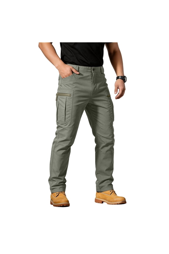 Mens Cargo Pants Water Resistant Relaxed Fit Hiking Work Pants Multi Pockets Ripstop Baggy Tactical Pant, 3XL