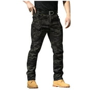 Mens Cargo PantsHiking Pants Lightweight Cargo Work Rip Stop Combat  Camouflage M