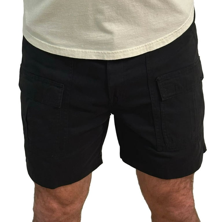 TALOS men's Cargo Short Elastic Waist 100% Cotton Twill