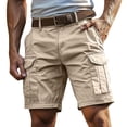 thumbnail image 1 of Mens Cargo Shorts 7 Inch Inseam Elastic Waist Stretch Work Shorts Relaxed Fit Hiking Chino Short Multi Pockets Complexion XL, 1 of 5