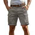 thumbnail image 1 of Mens Cargo Shorts 7 Inch Inseam Elastic Waist Stretch Work Shorts Relaxed Fit Hiking Chino Short Multi Pockets, 1 of 6