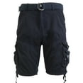 thumbnail image 1 of Mens Cargo Shorts Belted Cotton Twill Flat Front Washed Utility Pockets, 1 of 4