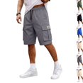 thumbnail image 1 of Mens Cargo Shorts Big and Tall Drawstring Elastic Waist Athletic Hiking Shorts Lightweight Bermuda Short with Pockets Gray XL, 1 of 9