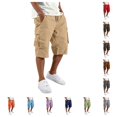 thumbnail image 1 of Mens Cargo Shorts Casual Below Knee Length Hiking Work Relaxed Fit Shorts Elastic Wasit Drawstring Athletic Shorts with Multi Pockets, 1 of 10