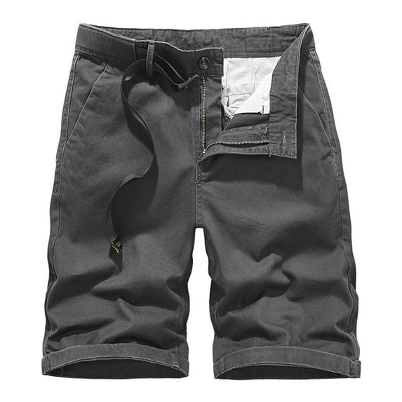 Mens Cargo Shorts Cotton Casual Shorts with Pockets Button Zipper Shorts for Men