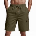 thumbnail image 1 of Mens Cargo Shorts Drawstring Elastic Waist Relaxed Fit Multi Pockets Stretch Casual Summer Outdoor Hiking Shorts,Sizes M-3XL, 1 of 5