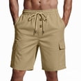 thumbnail image 1 of Mens Cargo Shorts Drawstring Elastic Waist Relaxed Fit Multi Pockets Stretch Casual Summer Outdoor Hiking Shorts,Sizes M-3XL, 1 of 5