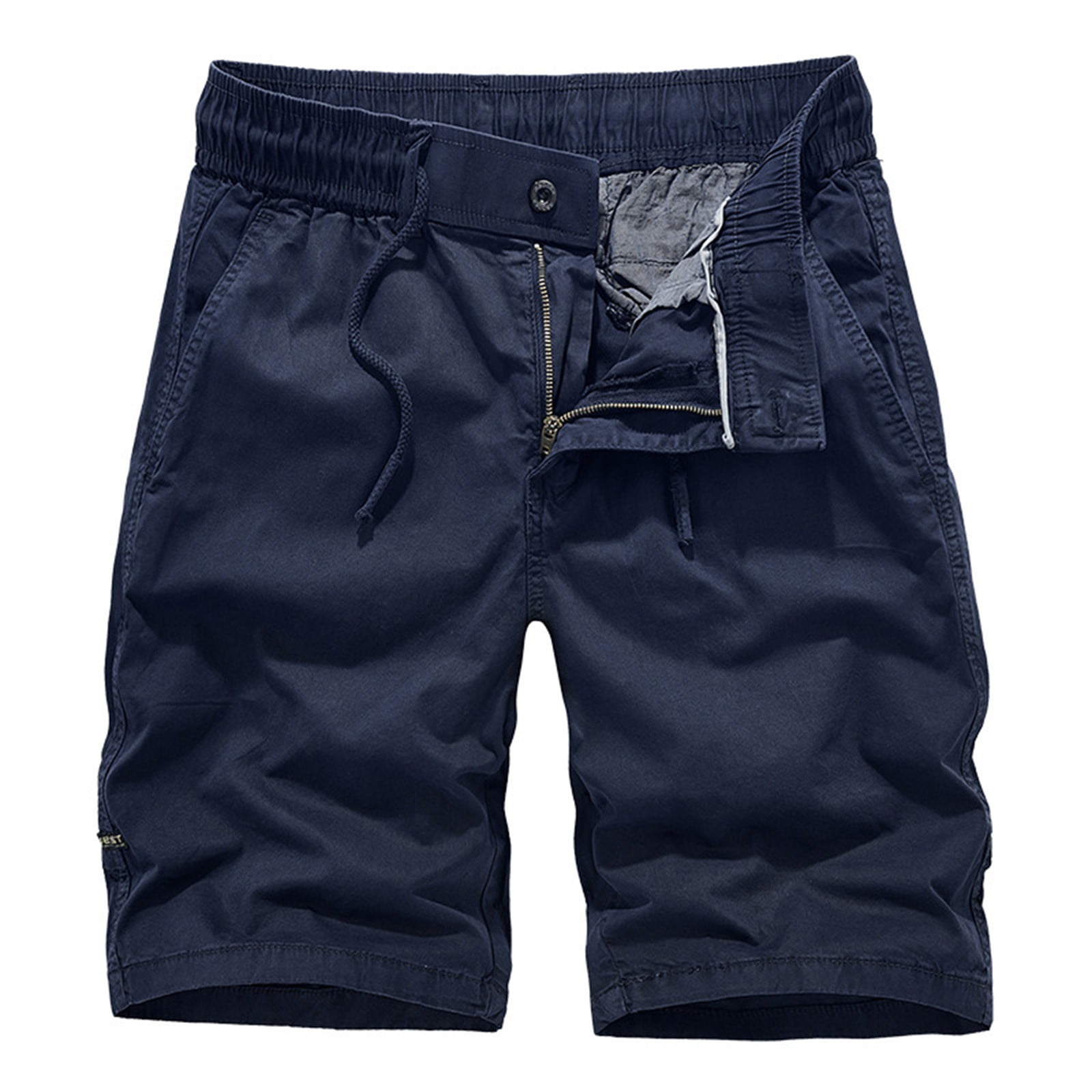 Mens Cargo Shorts Elastic Waist Cotton Casual Shorts Summer Comfort