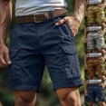 thumbnail image 1 of Mens Cargo Shorts Hiking Fishing Multi-Pockets Button Waist Outdoor Sports Short Pants Fathers Gift, 1 of 6