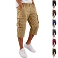 thumbnail image 1 of Mens Cargo Shorts Hiking Summer Lightweight Below the Knee Shorts Bermuda Relaxed Fit Travel Tactical Shorts, M, 1 of 9