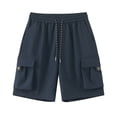 thumbnail image 1 of Mens Cargo Shorts Jacquard Lightweight Parachute Short Pants with Muti Pockets Summer Outdoor Cargo Shorts for Men Casual Hiking Sports Big and Tall Size M-5XL Navy, 1 of 7