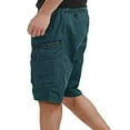 thumbnail image 1 of Mens Cargo Shorts Lightweight Multi Pocket Casual Waistless Workwear Shorts Navy, 1 of 4