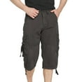 thumbnail image 1 of Mens Cargo Shorts Long Capri Below The Knee Shorts 3/4 Relaxed Fit Long Shorts with Pockets Dark Gray S, 1 of 1