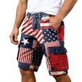 thumbnail image 1 of Mens Cargo Shorts Men's Stars and Stripes Print Utility Shorts Casual Workwear Navy Shorts with Art and Comfort Fit Red M, 1 of 5