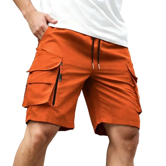 Mens Cargo Shorts Multi-Pocket 7" Inseam Lightweight Quick Dry Elastic Waist Drawstring Short Pants Outdoor Hiking Summer Wear