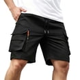 thumbnail image 1 of Mens Cargo Shorts Multi-Pocket 7" Inseam Lightweight Quick Dry Elastic Waist Drawstring Short Pants Outdoor Hiking Summer Wear, 1 of 7