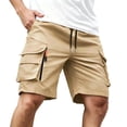 thumbnail image 1 of Mens Cargo Shorts Multi-Pocket 7" Inseam Lightweight Quick Dry Elastic Waist Drawstring Short Pants Outdoor Hiking Summer Wear, 1 of 7